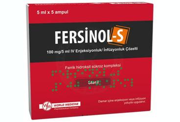 FERSINOL-S 100 MG/5 ML IV ENJEKSIYONLUK/ INFUZYONLUK
ÇOZELTI