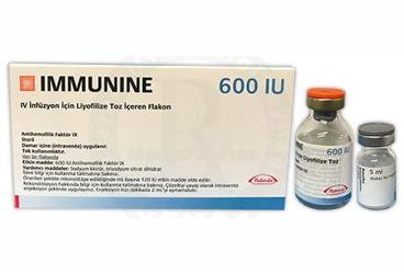 IMMUNINE 600 IU IV INFUZYON ICIN LIYOFILIZE TOZ ICEREN FLAKON