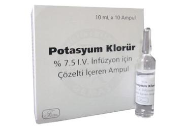 POTASYUM KLORUR %7,5 IV INFUZYON ICIN COZELTI ICEREN 10 AMPUL