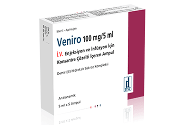 VENIRO 100 MG/5 ML IV ENJEKSIYON VE INFUZYON ICIN KONSANTRE COZELTI ICEREN 5 AMPUL
