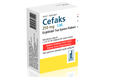 CEFAKS 250 MG IM ENJEKSIYONLUK SUSPANSIYON HAZIRLAMAK ICIN TOZ VE COZUCU (1 FLAKON)