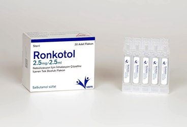 RONKOTOL 2,5 MG/2,5 ML NEBULIZASYON ICIN INHALASYON COZELTISI ICEREN TEK DOZLUK 20 FLAKON
