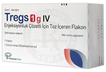 TREGS 1 G IV ENJEKSIYONLUK COZELTI ICIN TOZ ICEREN FLAKON
