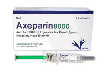 AXEPARIN ANTI XA 8000 IU/0,8 ML ENJEKSIYONLUK COZELTI ICEREN KULLANIMA HAZIR ENJEKTOR (2 ENJEKTOR)