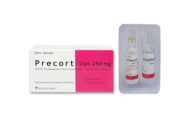 PRECORT-LIYO 250 MG IM/IV ENJEKSIYON ICIN LIYOFILIZE TOZ ICEREN AMPUL