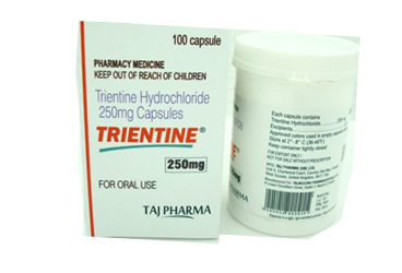 TRIENTINE HYDROCHLORIDE 250MG 100 CAPSULES