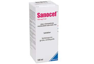 SANOCEF 125 MG/5 ML ORAL SUSPANSIYON ICIN KURU TOZ 100 ML