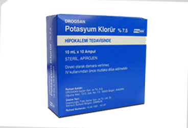 POTASYUM KLORUR 75 MG/1 ML ENJEKSIYONLUK COZELTI, 10 ML AMPUL