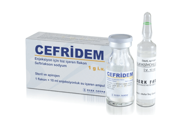 CEFRIDEM 1 GR I.V. ENJEKSIYON ICIN TOZ ICEREN FLAKON