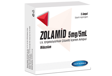 ZOLAMID 5MG/ML IV/IM/REKTAL KULLANIM ICIN COZLETI ICEREN AMPUL