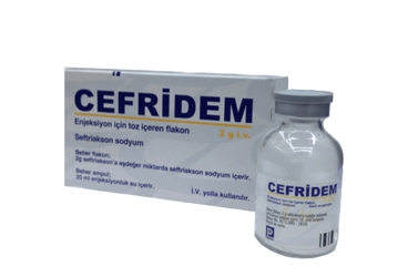 CEFRIDEM 2 GR I.M.ENJEKSIYON ICIN TOZ ICEREN FLAKON