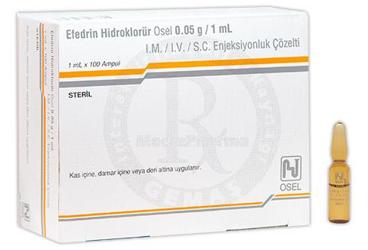 EFEDRIN HIDROKLORUR 0,05 G BIOSEL 1 MLX100 AMPUL
