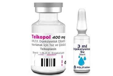 TEIKOPOL 400 MG IM/IV ENJEKSIYONLUK COZELTI HAZIRLAMAK ICIN TOZ VE COZUCU (1 FLAKON+1 AMPUL)