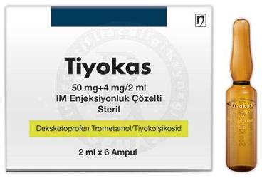 TIYOKAS 50 MG+4 MG/2 ML IM ENJEKSIYONLUK COZELTI (6 AMPUL)