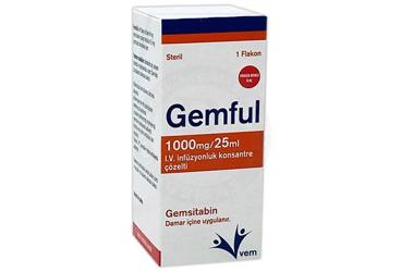 GEMFUL 1000 MG/25 ML IV INFUZYON ICIN KONSANTRE COZELTI ICEREN FLAKON