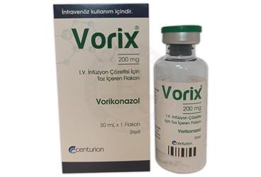 VORIX 200 MG IV INFUZYON COZELTISI ICIN TOZ ICEREN 1 FLAKON
