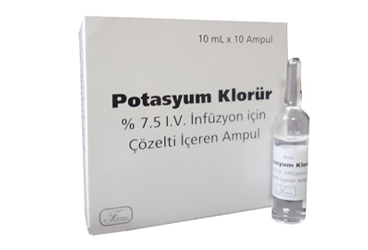 POTASYUM KLORUR 750 MG / 10 ML ENJEKSIYONLUK COZELTI (10 AMP)