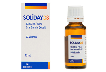 SOLIDAY D3 50.000 I.U./15 ML ORAL DAMLA,COZELTI