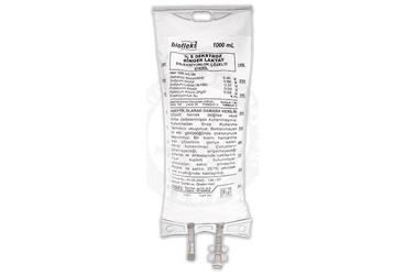 BIOFLEKS %5 DEKSTROZ RINGER LAKTAT ENJEKTABL SOL (PVC TORBA)  1000 ML SETLI