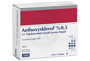 AETHOXYSKLEROL % 0,5 10 MG 2 ML 5 AMPUL