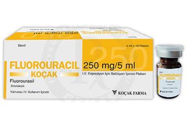 FLUOROURACIL-KOCAK 250 MG/5 ML IV ENJEKSIYON ICIN SOLUSYON ICEREN FLAKON