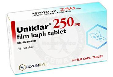 UNIKLAR 250 MG FILM KAPLI TABLET (14 TABLET)