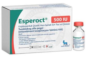 ESPEROCT 500 IU ENJEKSIYONLUK COZELTI HAZIRLAMAK ICIN TOZ VE COZUCU (1 FLAKON)