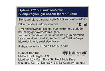OPTIMARK 500 MIKROMOL/ML ENJ. ICIN COZ. ICEREN FLAKON 10 ML