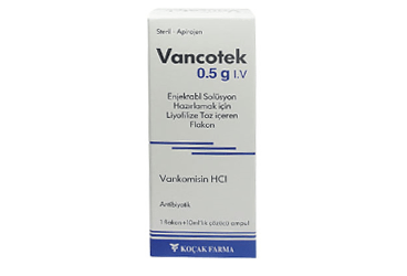 VANCOTEK 500 MG IV ENJEKSIYONLUK COZELTI HAZIRLAMAK ICIN LIYOFILIZE TOZ (1 FLAKON)