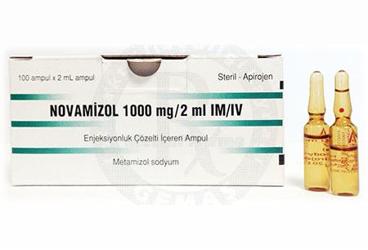 NOVAMIZOL 1000 MG/2 ML IM/IV ENJEKSIYON ICIN COZELTI ICEREN 100 AMPUL