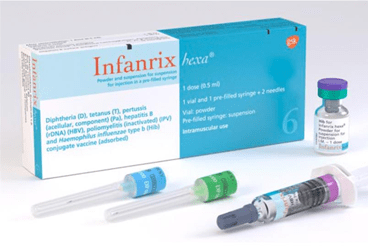 INFANRIX HEXA 0,5 ML ENJEKSIYON ICIN SUSPANSIYON ICEREN HAZIR ENJEKTOR VE LIYOFILIZE TOZ ICEREN FLAKON