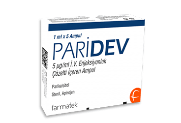 PARIDEV 5 MCG/ML IV ENJEKSIYONLUK COZELTI ICEREN AMPUL 1 ML 5 AMPUL