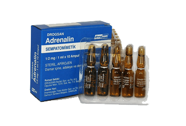 ADRENALIN 0,5 MG/ 1 ML ENJEKSIYONLUK COZELTI, 10 AMPUL