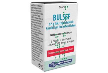 BULSEF 0,5 G I.M. ENJEKSIYONLUK COZELTI ICIN TOZ ICEREN FLAKON (3 FLAKON+ 3 AMPUL)