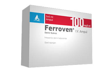 FERROVEN 100 MG / 5 ML IV ENJEKSIYONLUK COZELTI (5 AMPUL)