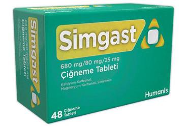 SIMGAST 680 MG/80 MG/25 MG CIGNEME TABLETI (48 TABLET)
