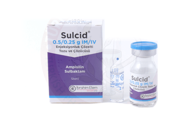 SULCID 0,5/0,25 G IM/IV ENJEKSIYONLUK COZELTI TOZU VE COZUCUSU (1 FLAKON)