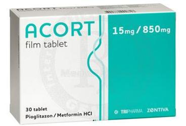 ACORT 15/850 MG 30 FILM TABLET