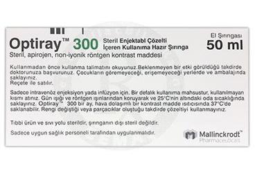 OPTIRAY 300 MG/ML ENJEKSIYONLUK COZELTI ICEREN KULLANIMA HAZIRENJEKTOR 50 ML 1 ENJEKTOR