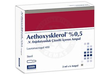 AETHOXYSKLEROL % 0.5 I.V. ENJEKSIYONLUK COZELTI ICEREN AMPUL ( 2 ML X 6 AMPUL )