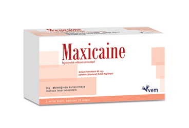 MAXICAINE (80 MG/2ML+ 0,01 MG/2ML) ENJEKSIYONLUK COZELTI ICEREN AMPUL