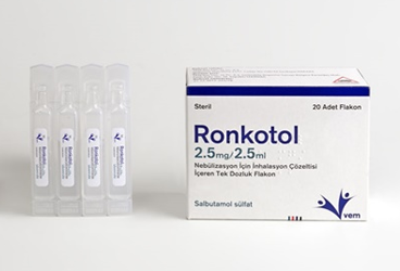 RONKOTOL 5 MG/2,5 ML NEBULIZASYON ICIN INHALASYON COZELTISI ICEREN TEK DOZLUK 20 FLAKON