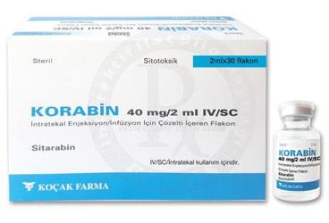 KORABIN 40 MG/2 ML IV/SC INTRATEKAL ENJEKSIYON INFUZYON ICIN COZELTI ICEREN FLAKON (30 FLAKON)