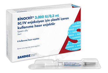 BINOCRIT 3000 IU/0,3 ML SC/IV ENJEKSIYON ICIN COZELTI ICEREN 6 KULLANIMA HAZIR ENJEKTOR