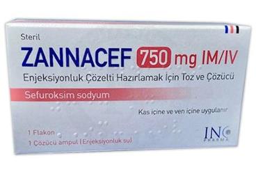 ZANNACEF 750 MG IM/IV ENJEKSIYONLUK COZELTI HAZIRLAMAK ICIN TOZ VE COZUCU