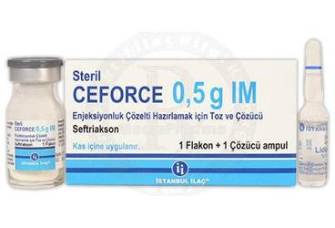 CEFORCE 0,5 G IM ENJEKSIYONLUK COZELTI HAZIRLAMAK ICIN TOZ VE COZUCU