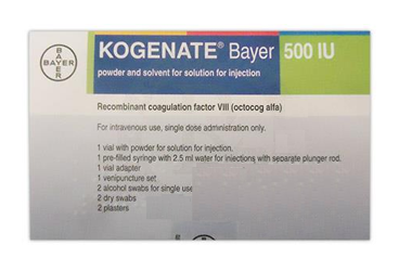 KOGENATE BAYER 500 IU IV ENJ. ICIN LIYOFILIZE TOZ ICEREN FLAKON+KULLANIMA HAZIR ENJEKTORDE COZUCU