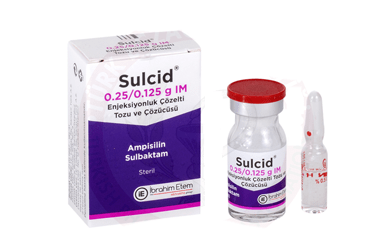SULCID 0,25/0,125 G IM ENJEKSIYONLUK COZELTI TOZU VE COZUCUSU (1 FLAKON)