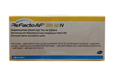 REFACTO AF 250 IU IV ENJEKSIYONLUK COZELTI ICIN TOZ VE COZUCU 1 FLAKON