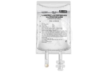 POLIFLEKS %5DEKSTROZ %0,45 SODYUM KLORUR %0,3 POTASYUM KLORUR SOLUSYONU 250 CC PVC SETLI
